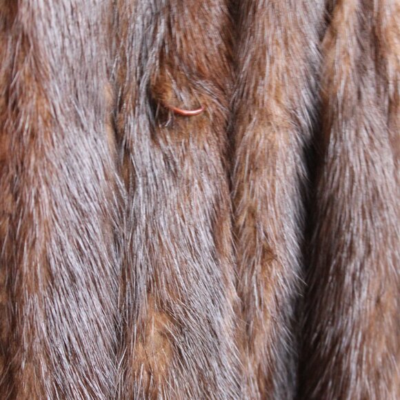 Christa Furs VINTAGE 80's RANCH BROWN GENUINE REAL FULL LENGTH MINK FUR COAT XL - Picture 5 of 12